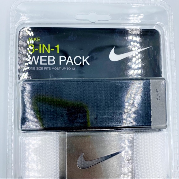 New Nike Golf 3 in 1 Web Pack Belts Fits Up to 42” - Picture 2 of 5